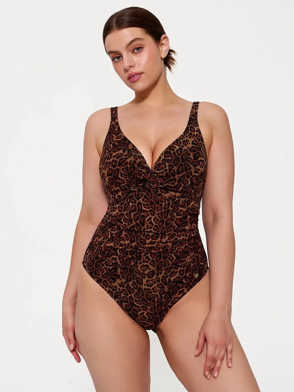NWT Popilush Shapewear Twist Front Ruched Sculpting One Piece Swimsuit Large